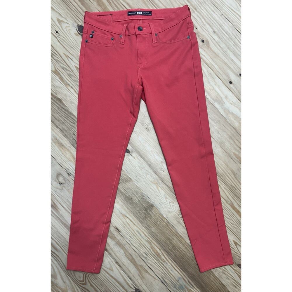 Big Star Colette Skinny Jeans Women's Size 29 Coral Mid Rise Leggings.